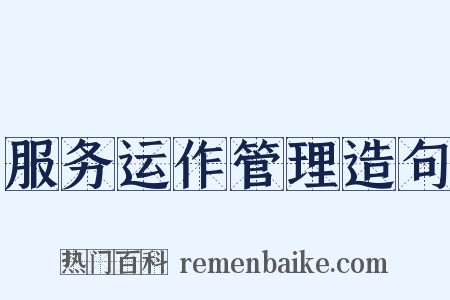 服务运作管理造句是什么意思的图片